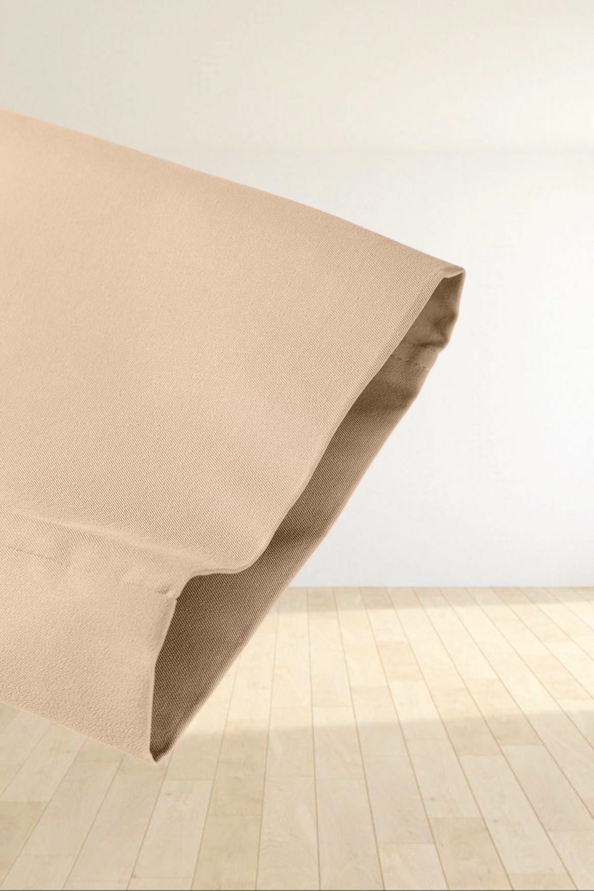 Baya Wear parchment beige trench coat sleeve detail showing smooth fabric texture and structured cuff